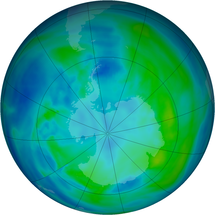 Antarctic ozone map for 20 April 2008